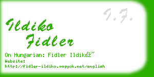 ildiko fidler business card